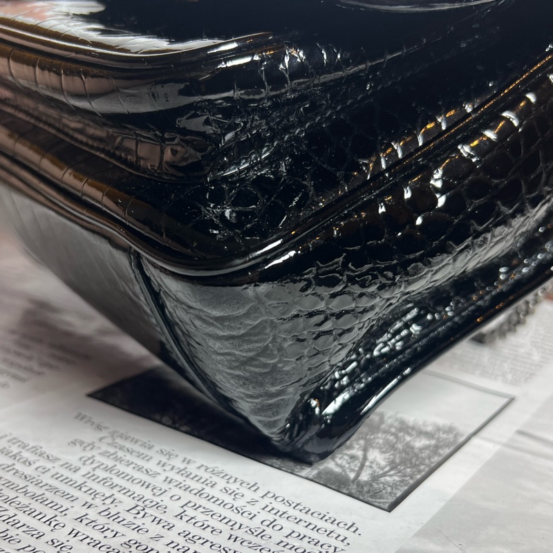 ysl baby niki 亮黑鱷魚紋 《台灣購證》-9