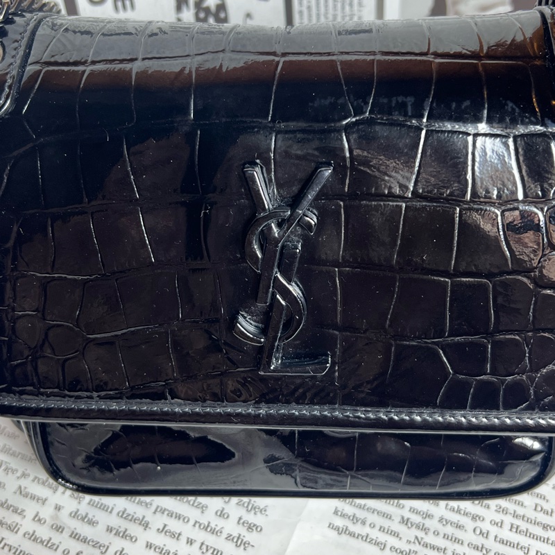 ysl baby niki 亮黑鱷魚紋 《台灣購證》-10