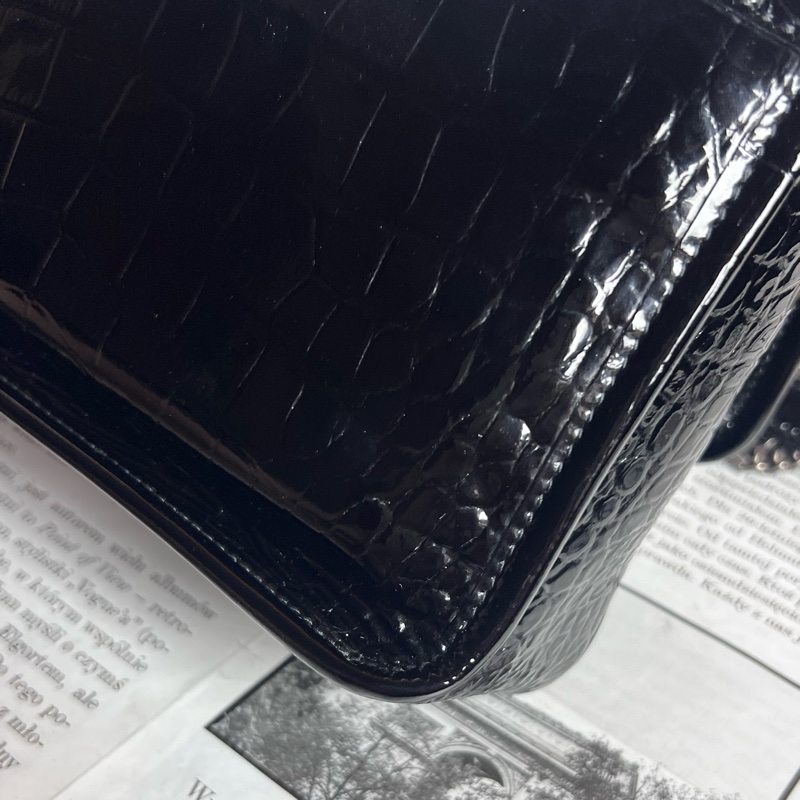 ysl baby niki 亮黑鱷魚紋 《台灣購證》-11