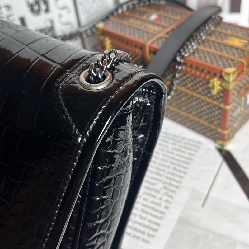 ysl baby niki 亮黑鱷魚紋 《台灣購證》-13