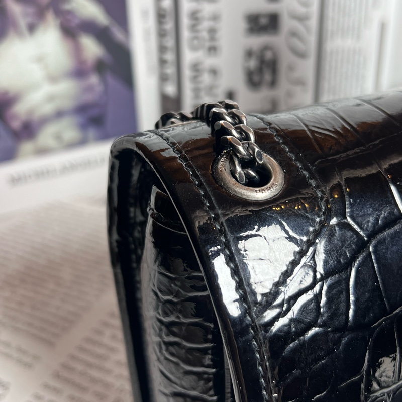 ysl baby niki 亮黑鱷魚紋 《台灣購證》-14