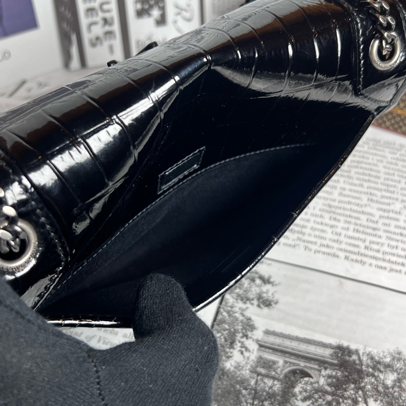 ysl baby niki 亮黑鱷魚紋 《台灣購證》-17