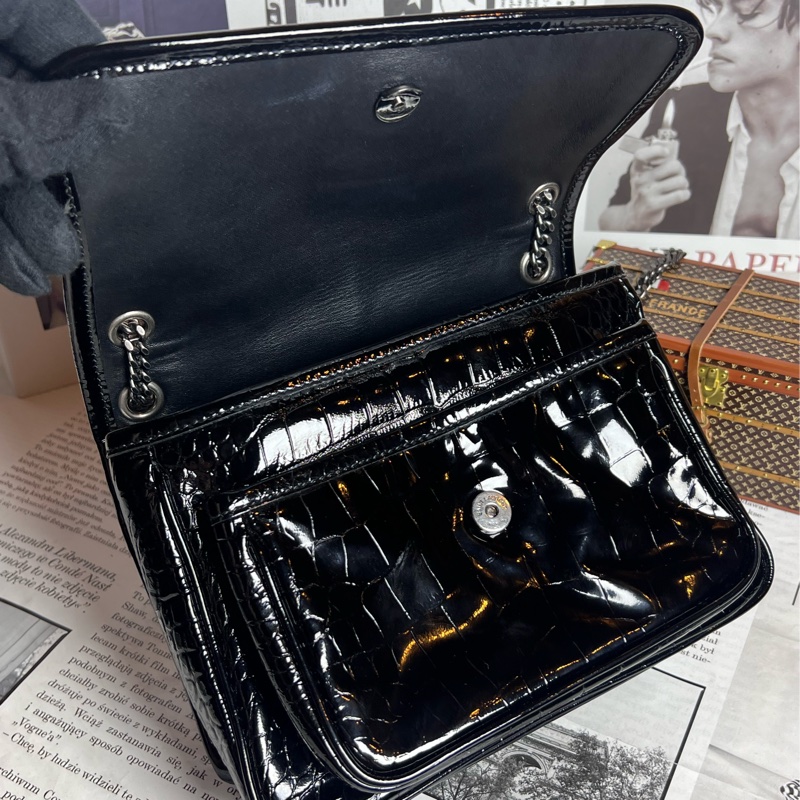 ysl baby niki 亮黑鱷魚紋 《台灣購證》-18