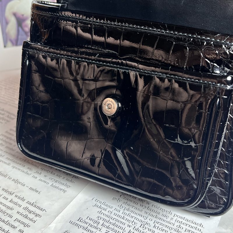 ysl baby niki 亮黑鱷魚紋 《台灣購證》-19