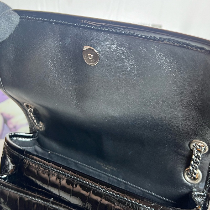 ysl baby niki 亮黑鱷魚紋 《台灣購證》-20