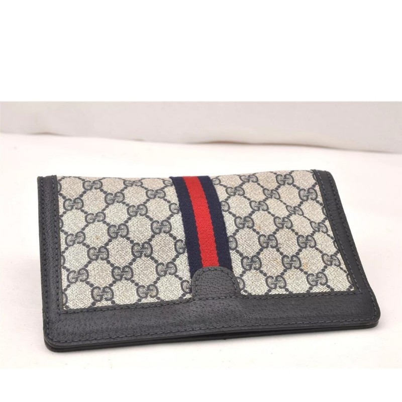 【今日最低價～✨️輕奢二手良品✨️】GUCCI 男女適用 手拿包 #SherryLine Clutch Hand Bag Purse GG PVC Leather Navy Blue-5