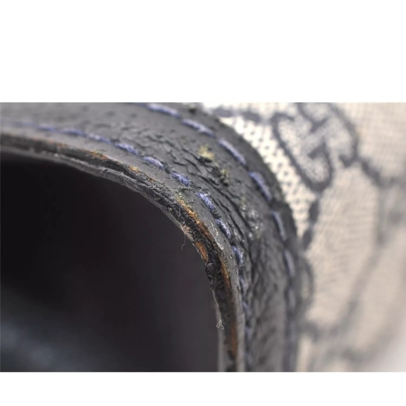 【今日最低價～✨️輕奢二手良品✨️】GUCCI 男女適用 手拿包 #SherryLine Clutch Hand Bag Purse GG PVC Leather Navy Blue-6