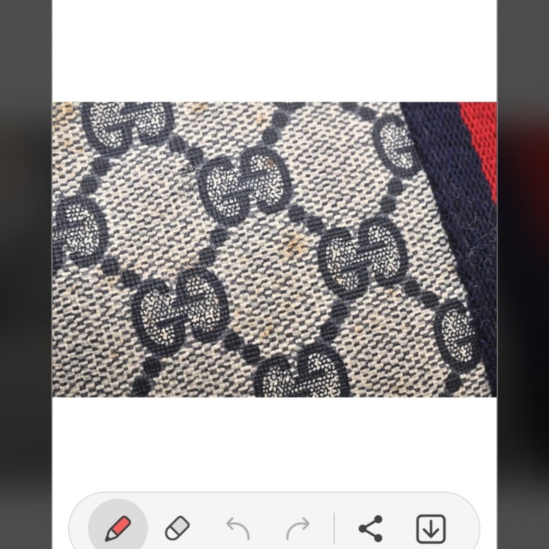 【今日最低價～✨️輕奢二手良品✨️】GUCCI 男女適用 手拿包 #SherryLine Clutch Hand Bag Purse GG PVC Leather Navy Blue-9