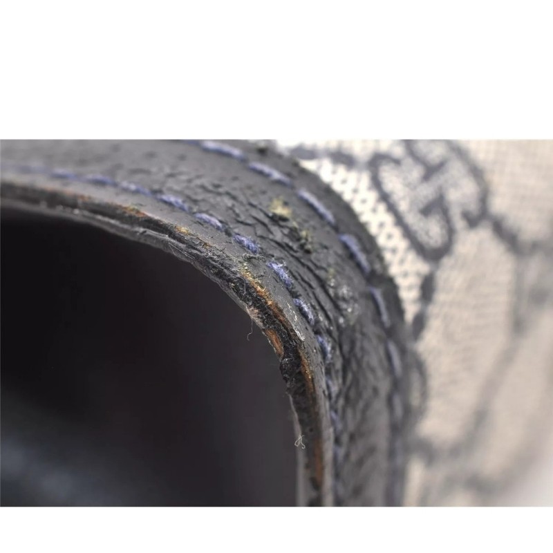 【今日最低價～✨️輕奢二手良品✨️】GUCCI 男女適用 手拿包 #SherryLine Clutch Hand Bag Purse GG PVC Leather Navy Blue-15