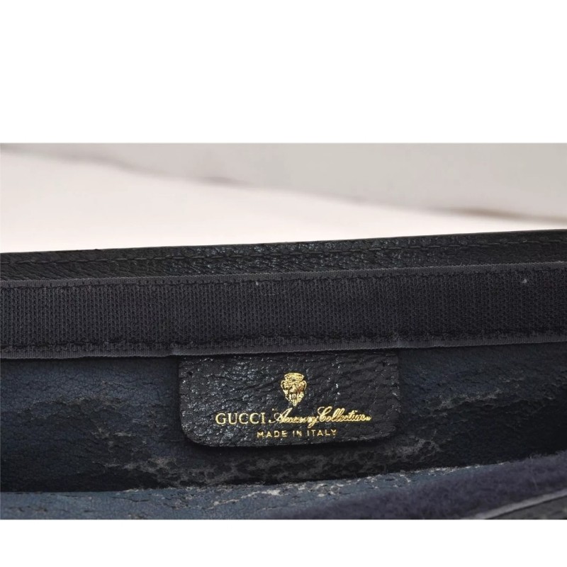 【今日最低價～✨️輕奢二手良品✨️】GUCCI 男女適用 手拿包 #SherryLine Clutch Hand Bag Purse GG PVC Leather Navy Blue-23