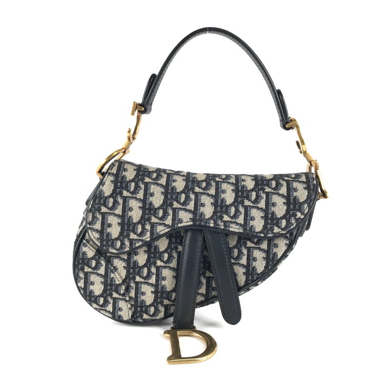 △ Christian Dior 迪奧 Blue Dior Oblique Jacquard Canvas Saddle Handbag 藍色提花帆布手袋 - 247016350-1