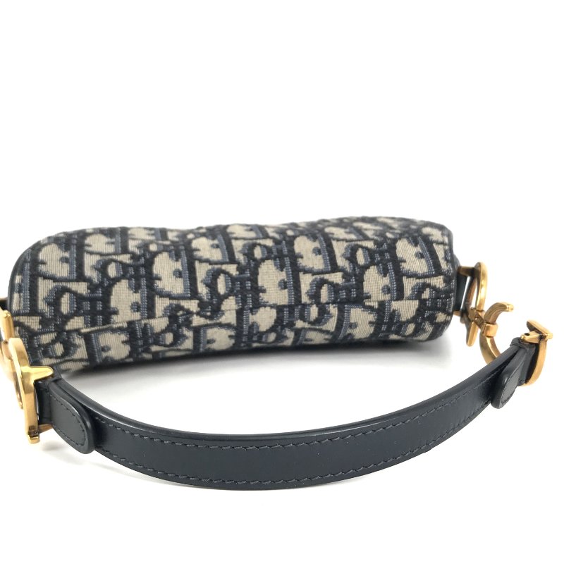 △ Christian Dior 迪奧 Blue Dior Oblique Jacquard Canvas Saddle Handbag 藍色提花帆布手袋 - 247016350-7