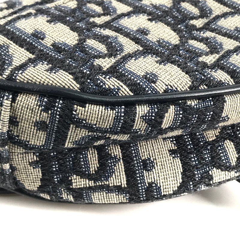 △ Christian Dior 迪奧 Blue Dior Oblique Jacquard Canvas Saddle Handbag 藍色提花帆布手袋 - 247016350-10