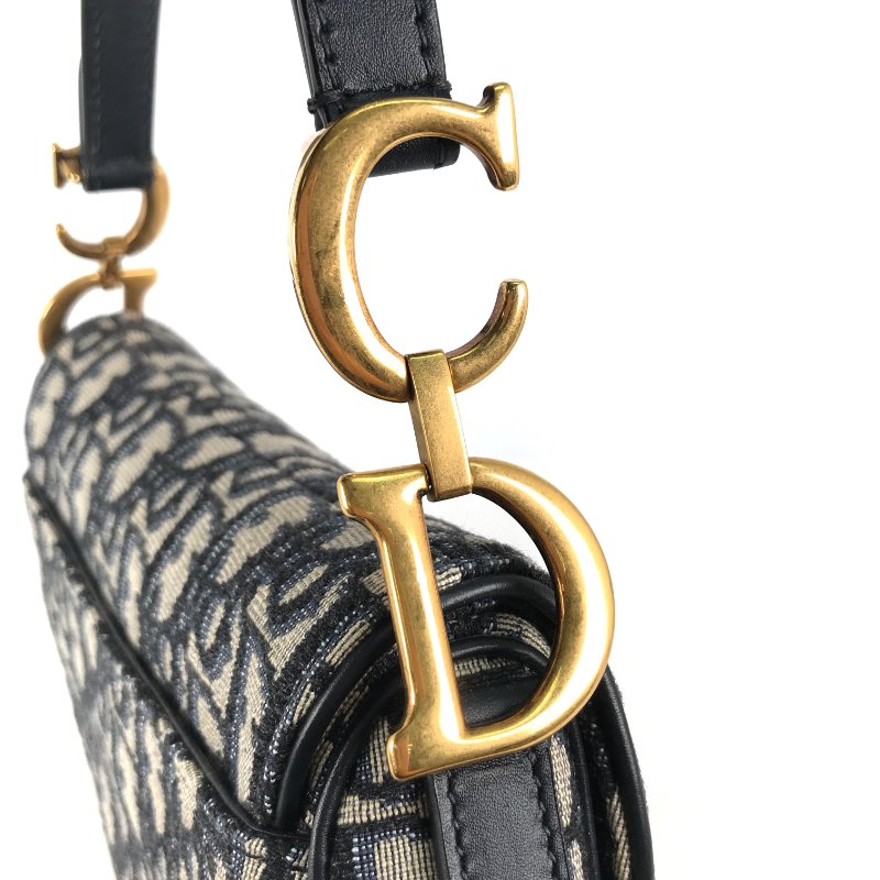 △ Christian Dior 迪奧 Blue Dior Oblique Jacquard Canvas Saddle Handbag 藍色提花帆布手袋 - 247016350-13