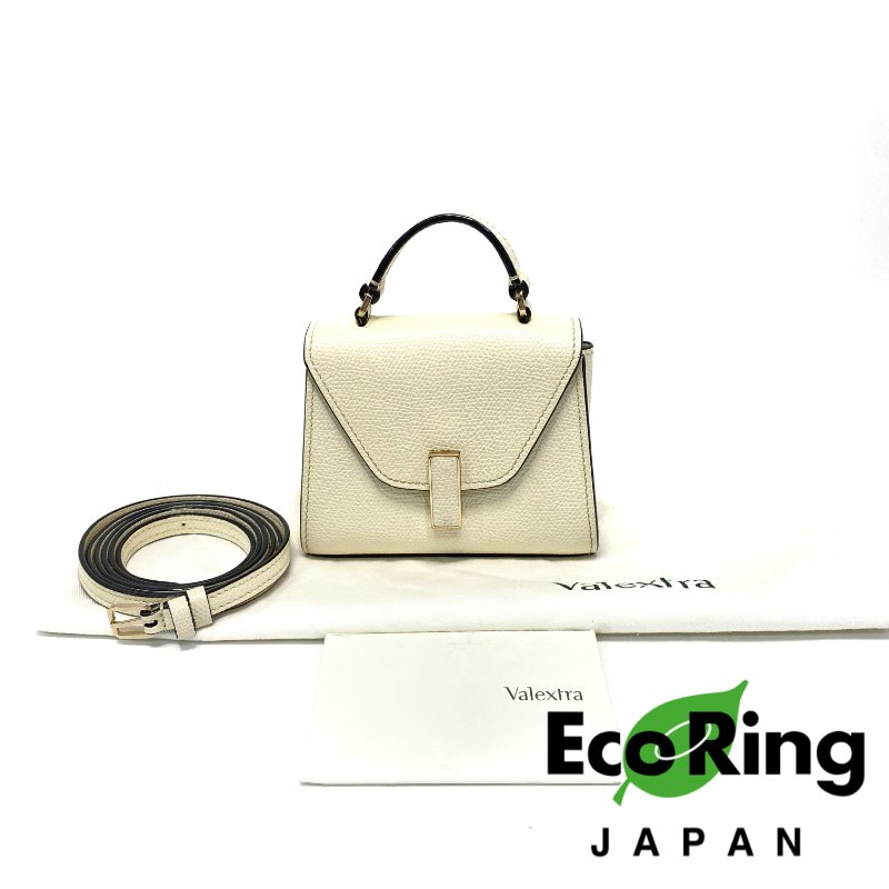 △ Valextra 瓦萊可斯特拉 Iside Top Handle Mini Beige Calfskin Belt Bag 米色牛皮迷你兩用袋 - 247016914-0