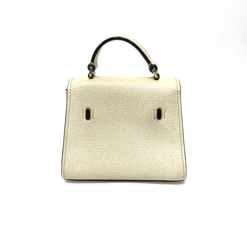 △ Valextra 瓦萊可斯特拉 Iside Top Handle Mini Beige Calfskin Belt Bag 米色牛皮迷你兩用袋 - 247016914-2