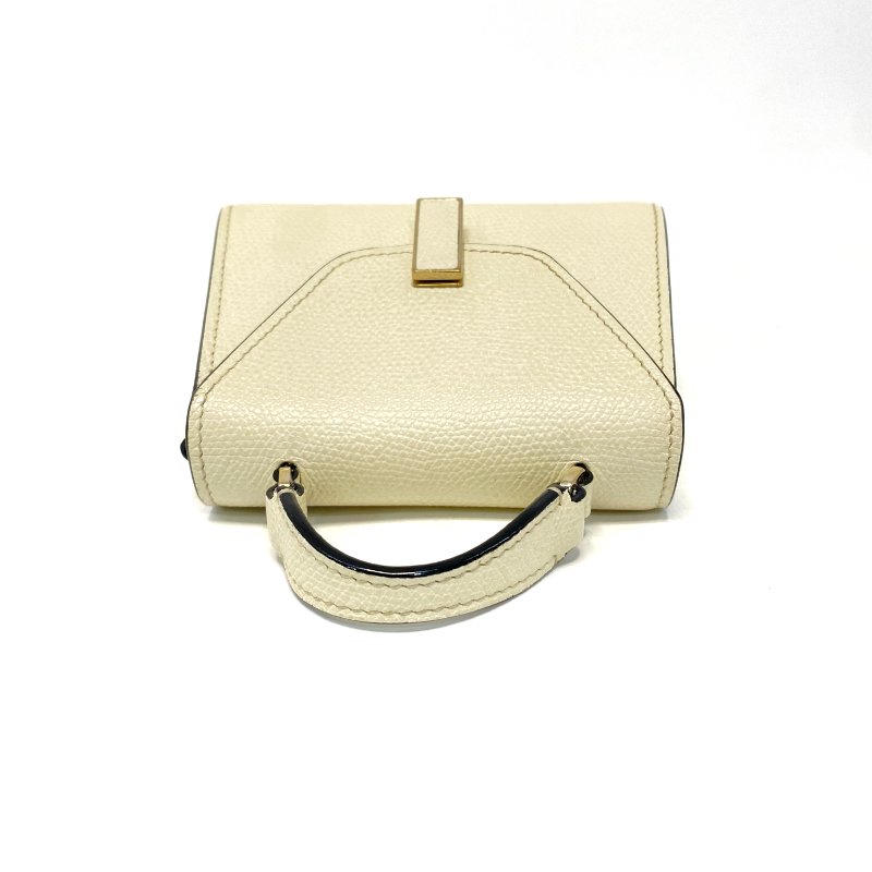 △ Valextra 瓦萊可斯特拉 Iside Top Handle Mini Beige Calfskin Belt Bag 米色牛皮迷你兩用袋 - 247016914-6