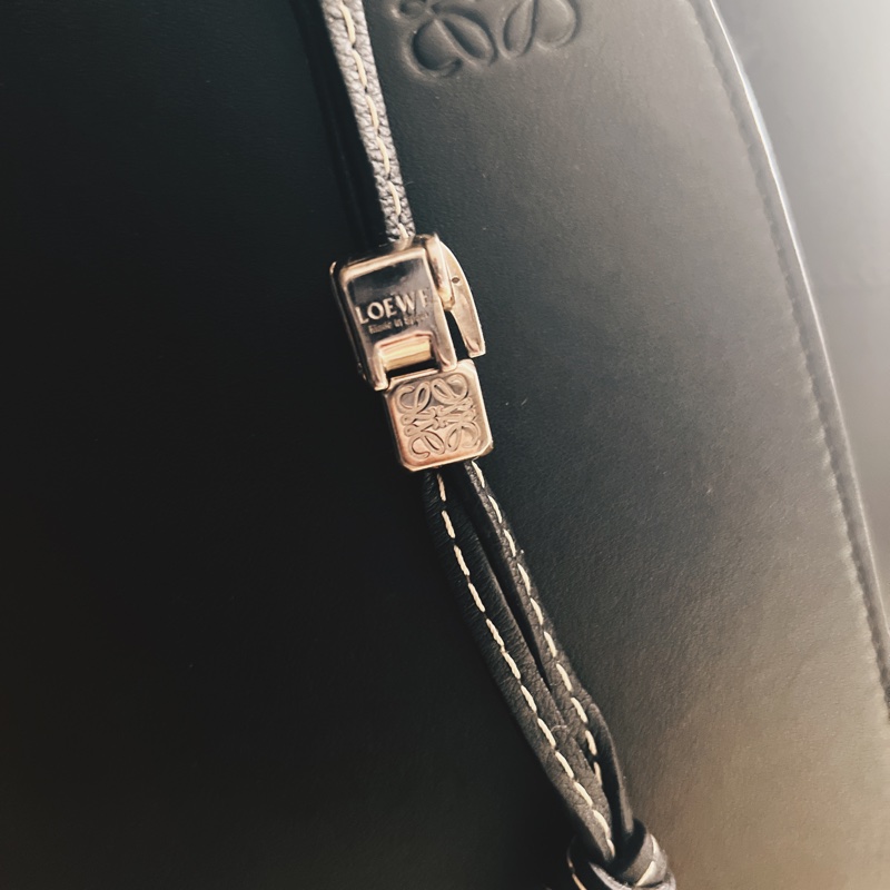 LOEWE-HAMMOCK[附贈]小牛皮吊繩+大象大骰子-黑抽繩(已絕版)吊床包 Medium 中號 85新-2