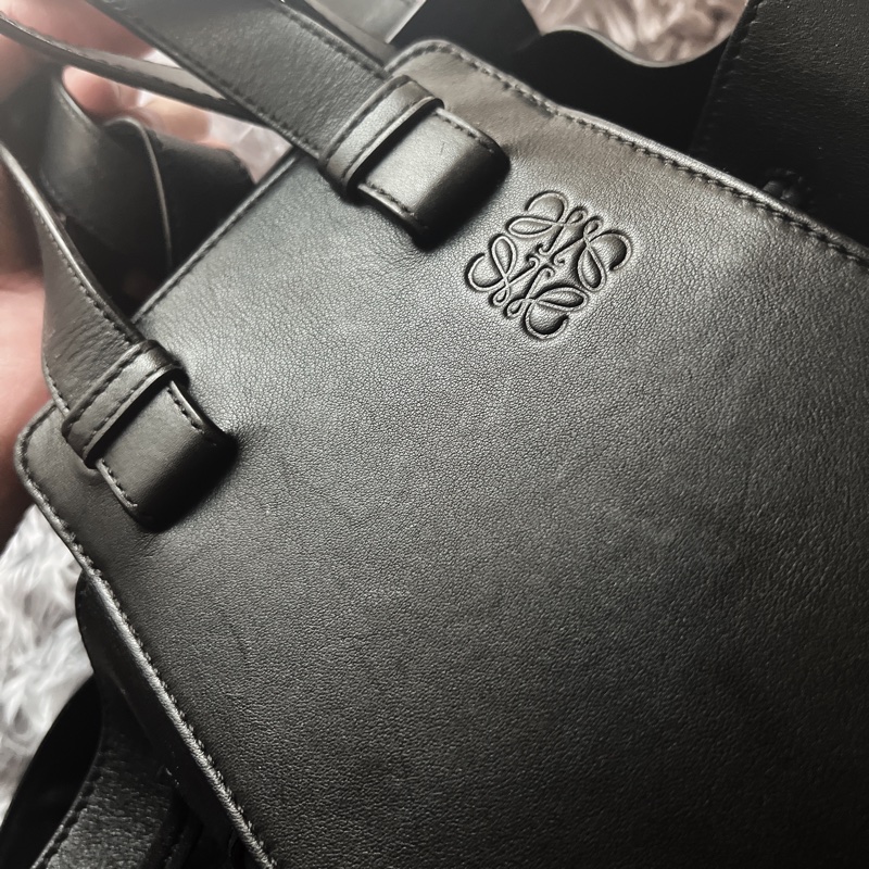 LOEWE-HAMMOCK[附贈]小牛皮吊繩+大象大骰子-黑抽繩(已絕版)吊床包 Medium 中號 85新-17