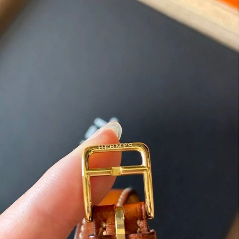 HERMES 愛馬仕 Kelly系列 手錶 手表 經典鎖頭 牛皮雙圈腕錶-7