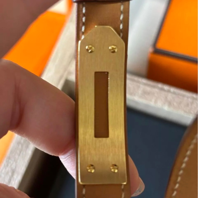 HERMES 愛馬仕 Kelly系列 手錶 手表 經典鎖頭 牛皮雙圈腕錶-8