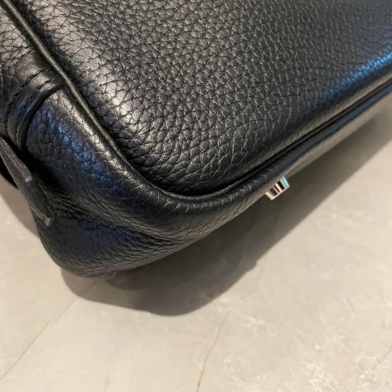 Hermes Steve Travel 黑色銀釦公事包/旅行包/斜背包-9