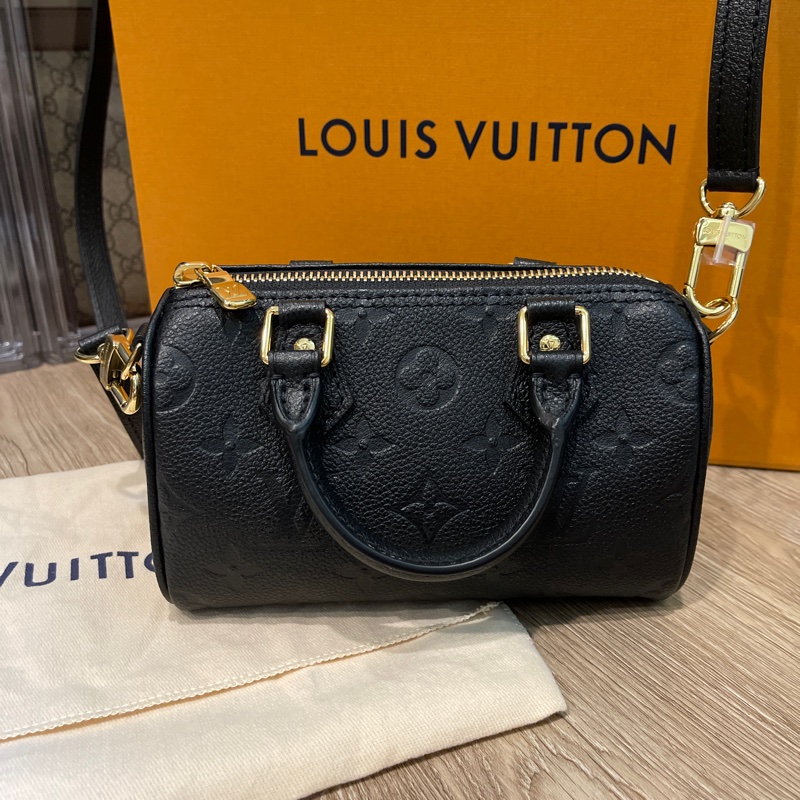 他團售出❌未使用美品❤️LV speey nano 黑色牛皮-0