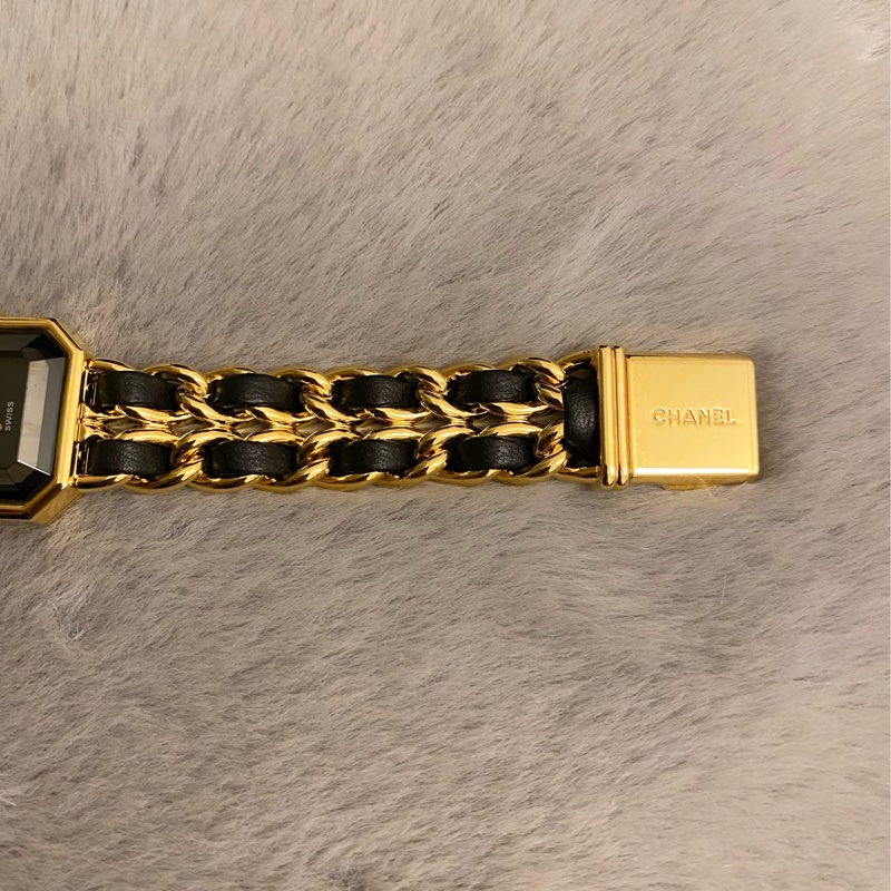 保證專櫃真品 S號‼️92成新 附保固 Chanel Premiere 香奈兒 首映錶 金鏈 黑金 黑銀-10