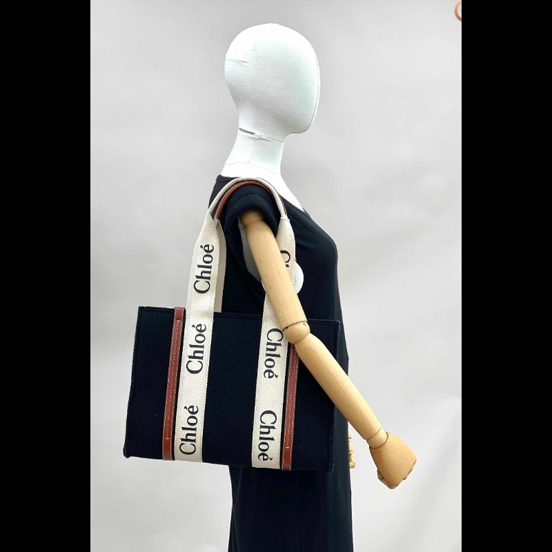 Chloe Woody 托特包。中款。毛氈包。-33