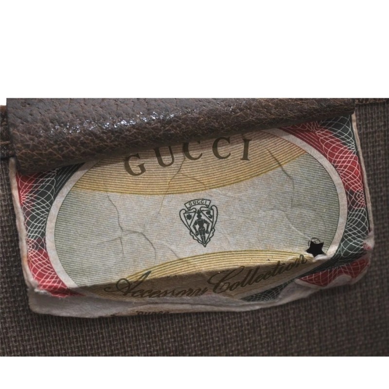 ［二奢良品✨️］GUCCI 經典Web Sherry Line 棕色PVC皮革肩背托特包 - 型號 5766K-16