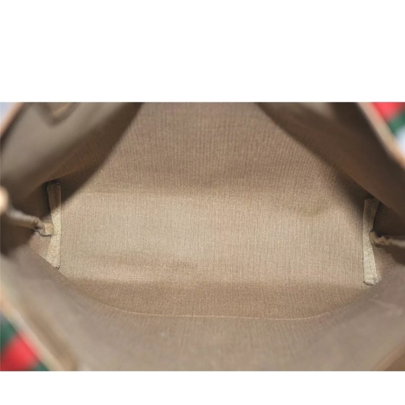 ［二奢良品✨️］GUCCI 經典Web Sherry Line 棕色PVC皮革肩背托特包 - 型號 5766K-18