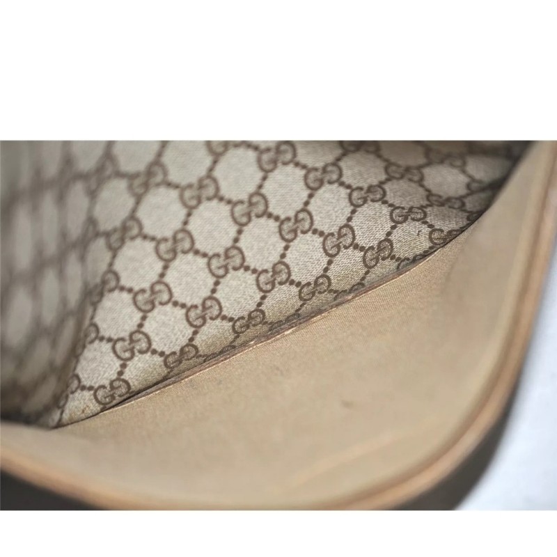 ［二奢良品✨️］GUCCI 經典Web Sherry Line 棕色PVC皮革肩背托特包 - 型號 5766K-21