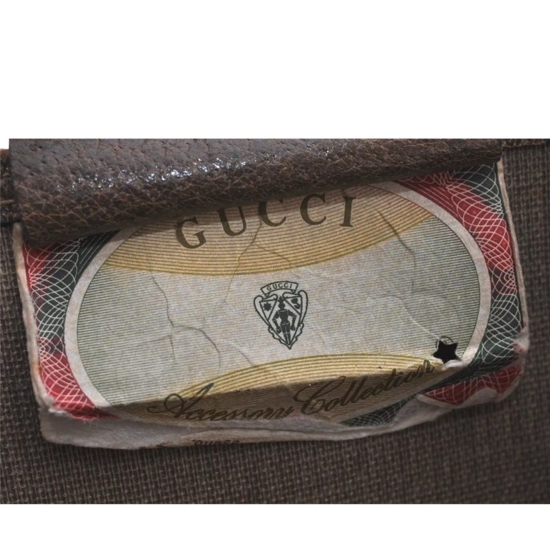 ［二奢良品✨️］GUCCI 經典Web Sherry Line 棕色PVC皮革肩背托特包 - 型號 5766K-24
