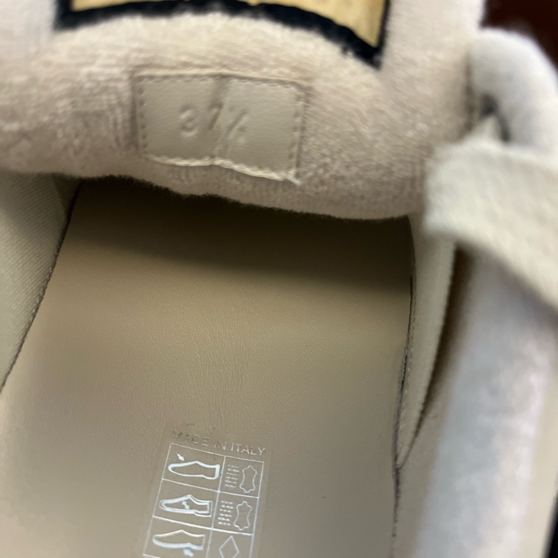 GUCCI Screener皮革拼接水晶雙G髒髒運動鞋-9