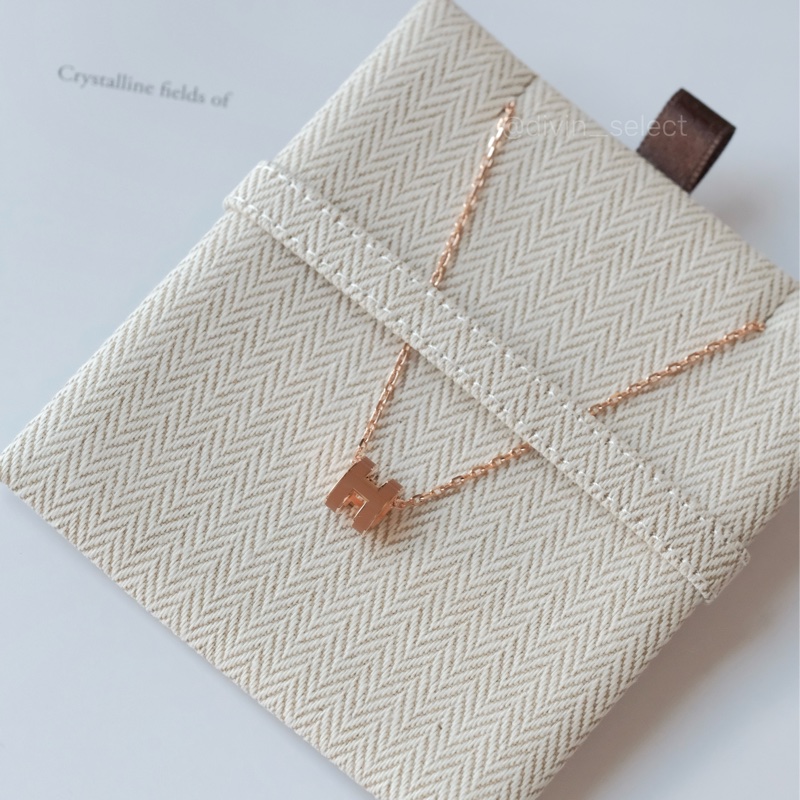 Hermès mini pop h necklace金棕色 愛馬仕H項鍊-0