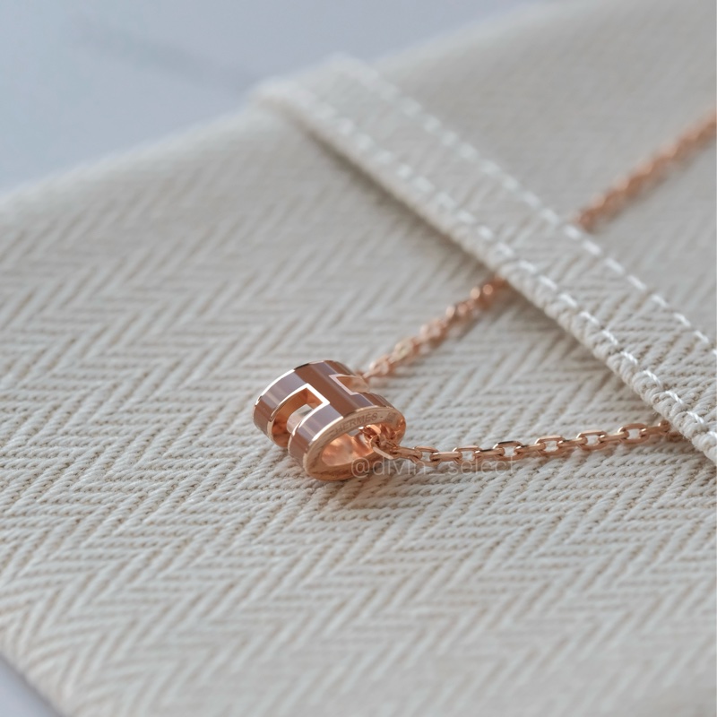 Hermès mini pop h necklace金棕色 愛馬仕H項鍊-1