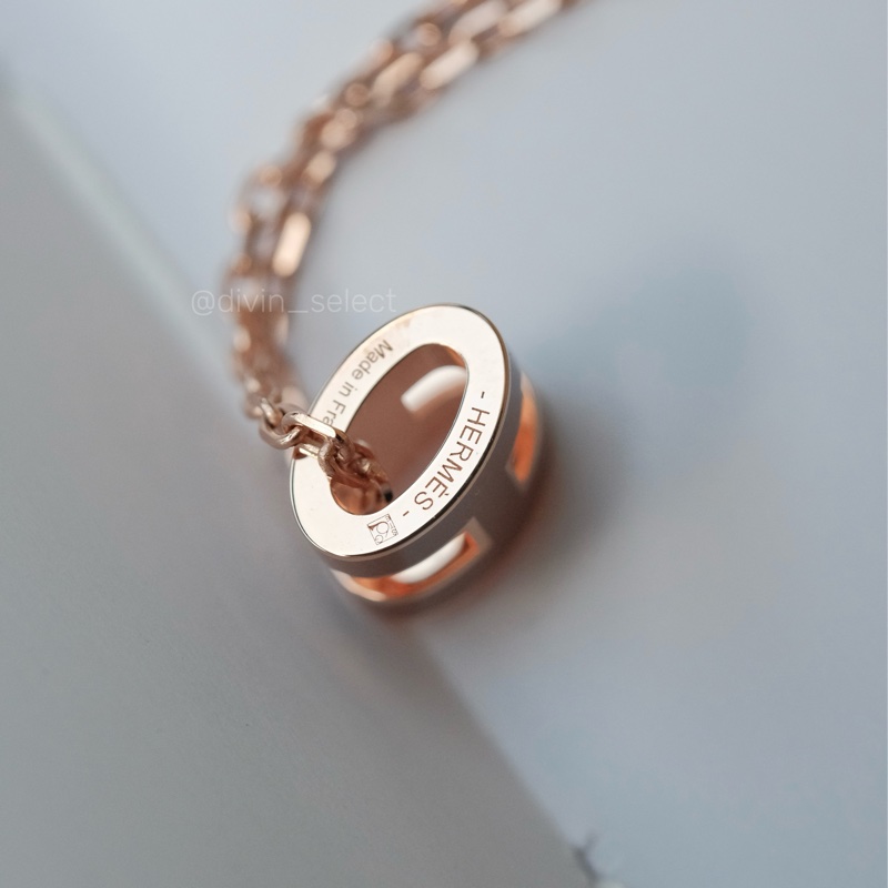 Hermès mini pop h necklace金棕色 愛馬仕H項鍊-3