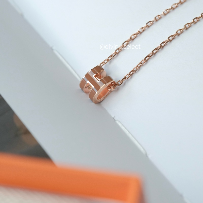 Hermès mini pop h necklace金棕色 愛馬仕H項鍊-7
