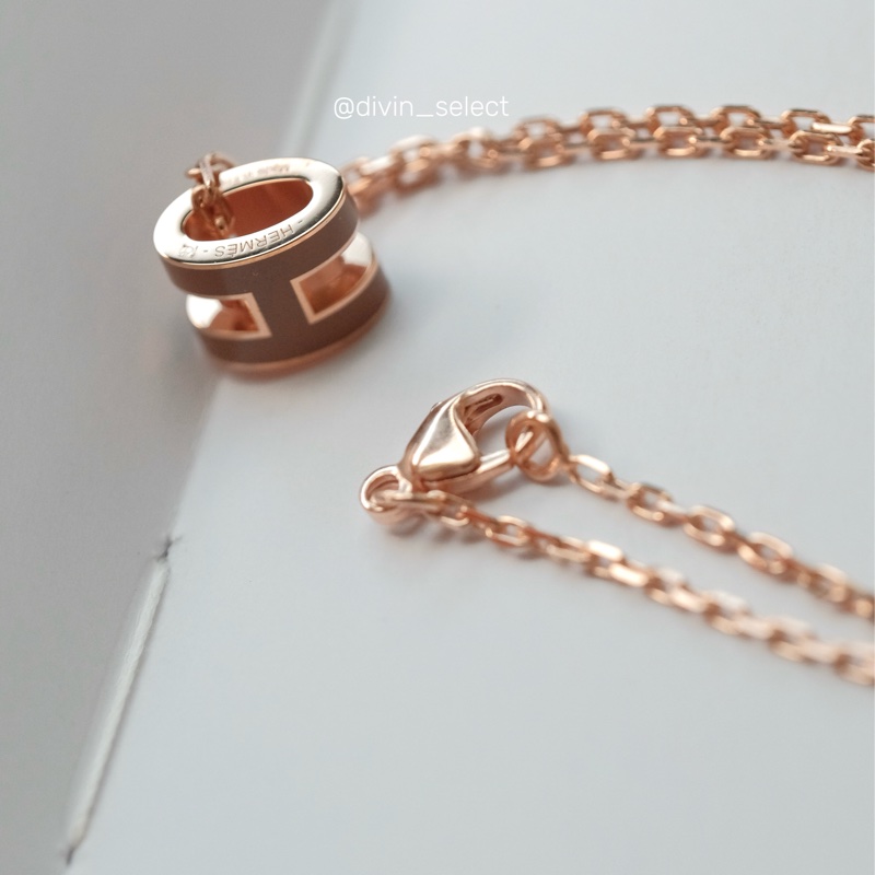 Hermès mini pop h necklace金棕色 愛馬仕H項鍊-8