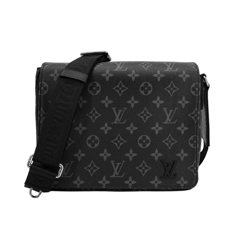 Louis Vuitton District PM 帆布斜背郵差包(M46255-黑)-0