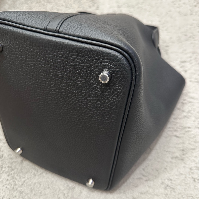 全新 愛馬仕 Hermes Picotin 菜籃子 22 黑銀 W刻-3