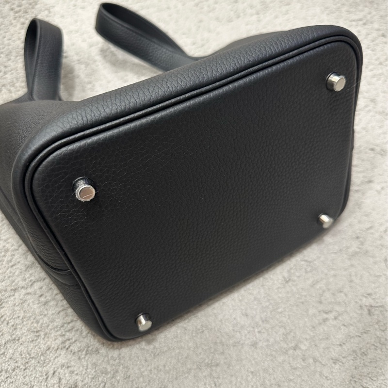 全新 愛馬仕 Hermes Picotin 菜籃子 22 黑銀 W刻-4