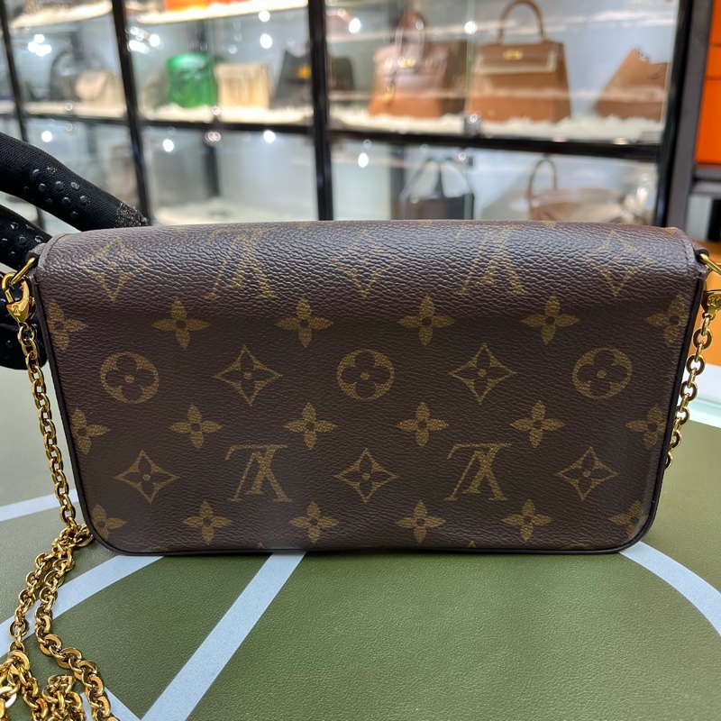 Louis Vuitton 老花 玫紅 鏈條三合一 WOC 信封包💕-7