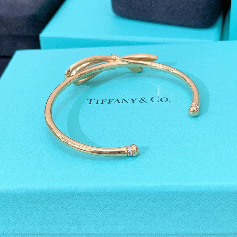 Tiffany 蒂芙尼滿鑽大蝴蝶結Bow 玫瑰金手鐲 m碼,尺寸適合手腕16厘米佩戴-4