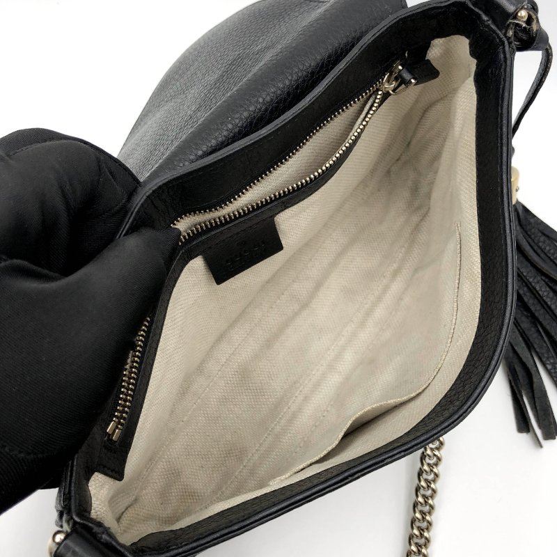 GUCCI 經典SOHO系列雙G LOGO流蘇包,逛街包,隨身包,斜背包,肩背包,側背包,二手真品,正品,現貨,免運-10