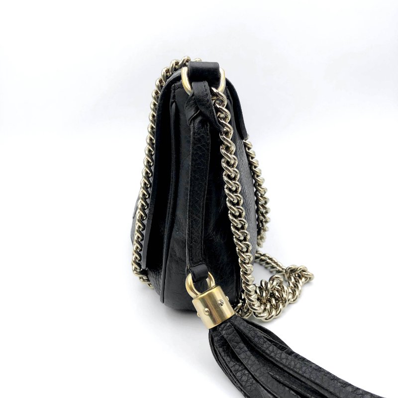 GUCCI 經典SOHO系列雙G LOGO流蘇包,逛街包,隨身包,斜背包,肩背包,側背包,二手真品,正品,現貨,免運-3