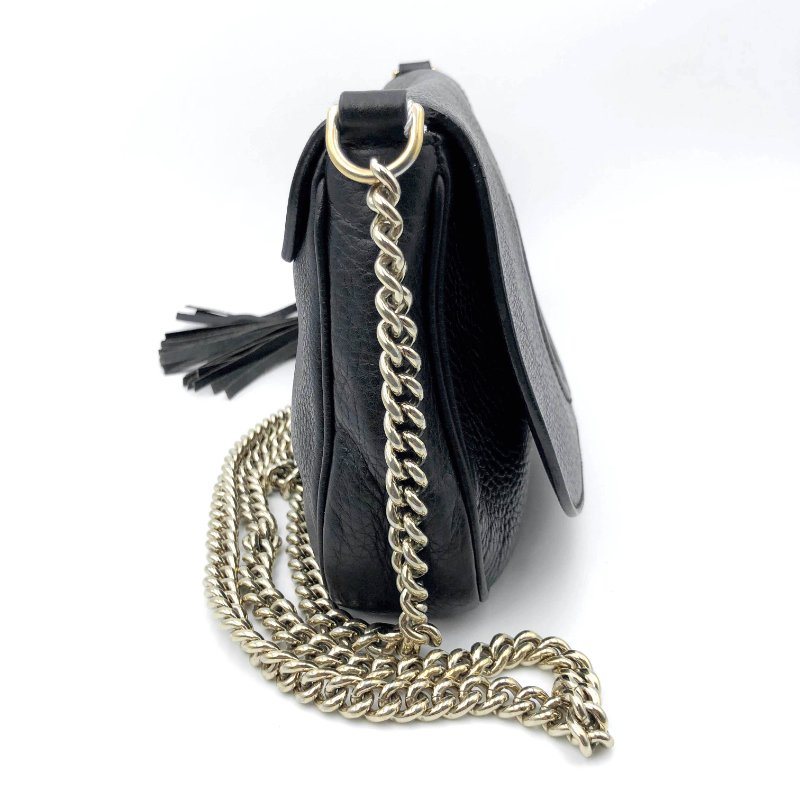 GUCCI 經典SOHO系列雙G LOGO流蘇包,逛街包,隨身包,斜背包,肩背包,側背包,二手真品,正品,現貨,免運-7