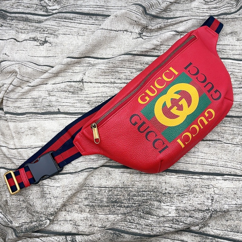 GUCCI 紅色PRINT腰包 100cm-0