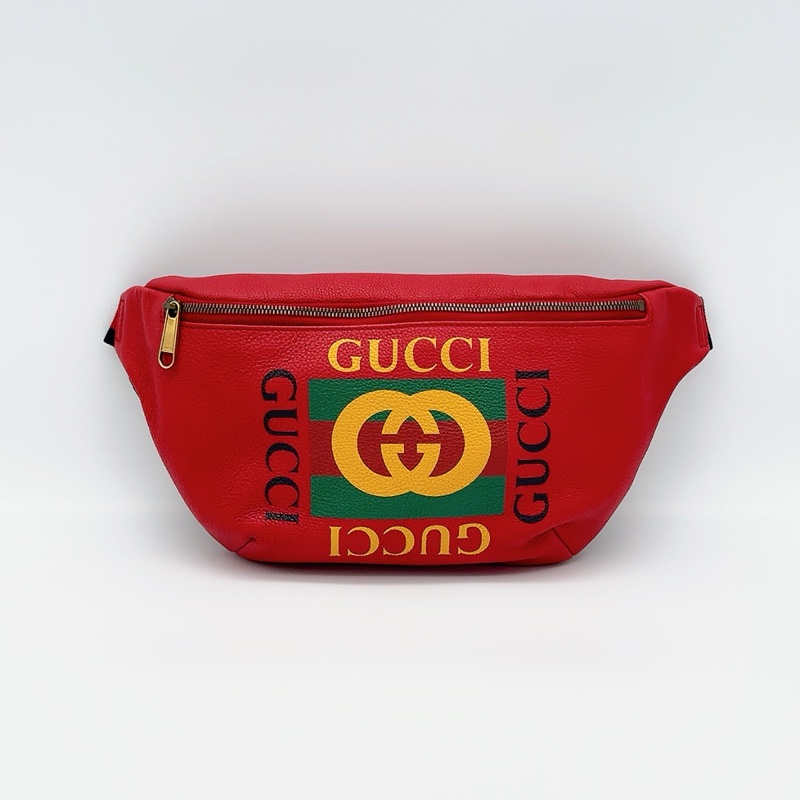 GUCCI 紅色PRINT腰包 100cm-1