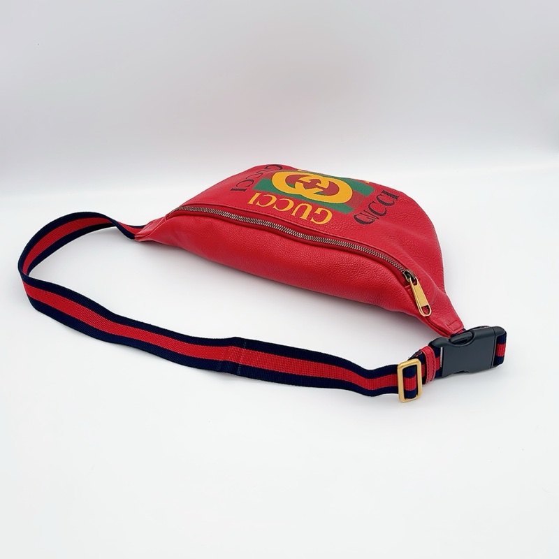 GUCCI 紅色PRINT腰包 100cm-4